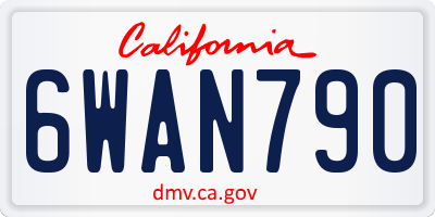 CA license plate 6WAN790