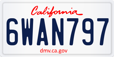 CA license plate 6WAN797