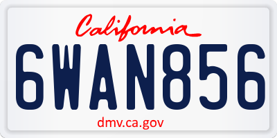 CA license plate 6WAN856