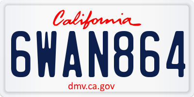 CA license plate 6WAN864
