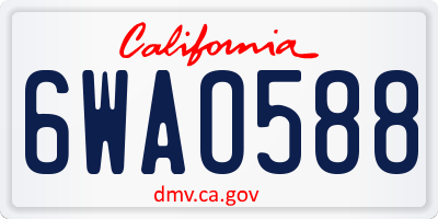 CA license plate 6WAO588