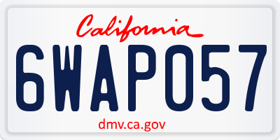 CA license plate 6WAP057