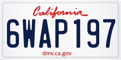CA license plate 6WAP197