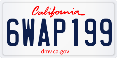 CA license plate 6WAP199