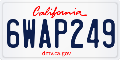 CA license plate 6WAP249