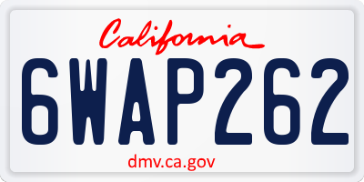 CA license plate 6WAP262