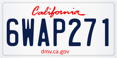 CA license plate 6WAP271