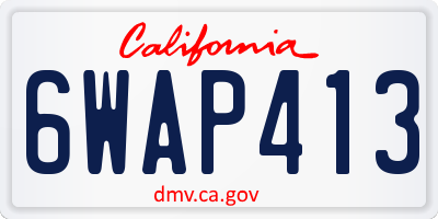 CA license plate 6WAP413