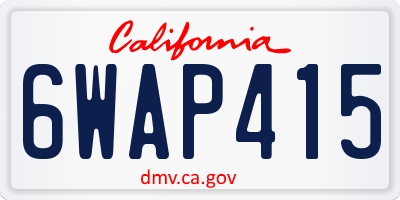 CA license plate 6WAP415
