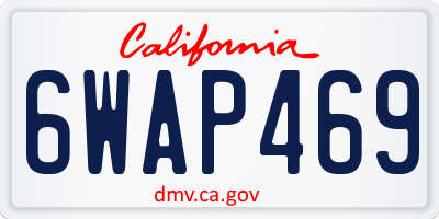 CA license plate 6WAP469
