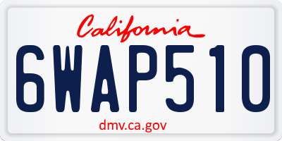 CA license plate 6WAP510