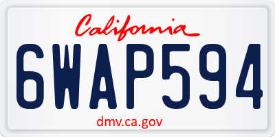 CA license plate 6WAP594