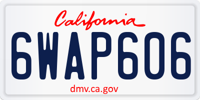 CA license plate 6WAP606