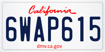CA license plate 6WAP615