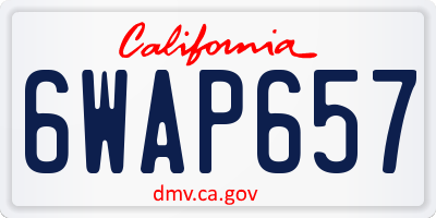 CA license plate 6WAP657