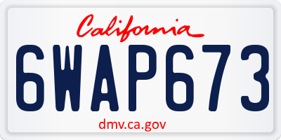 CA license plate 6WAP673