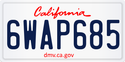 CA license plate 6WAP685