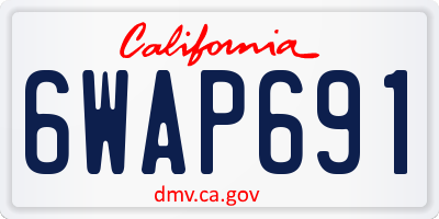 CA license plate 6WAP691