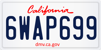 CA license plate 6WAP699