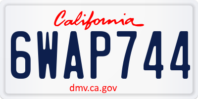CA license plate 6WAP744