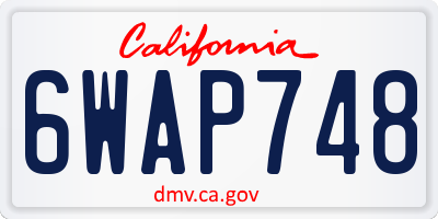 CA license plate 6WAP748