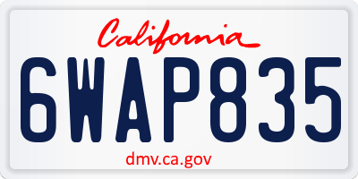 CA license plate 6WAP835