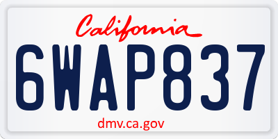 CA license plate 6WAP837