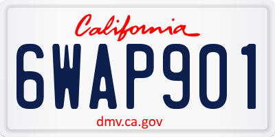 CA license plate 6WAP901