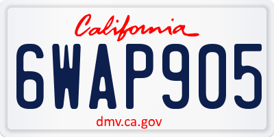 CA license plate 6WAP905