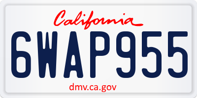 CA license plate 6WAP955
