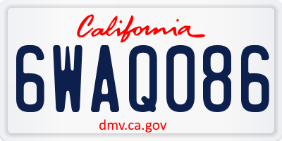 CA license plate 6WAQ086