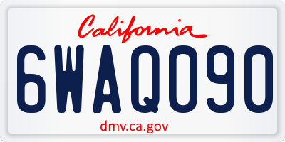 CA license plate 6WAQ090