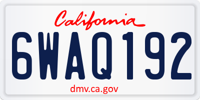 CA license plate 6WAQ192