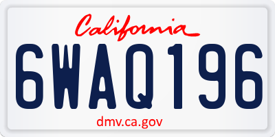 CA license plate 6WAQ196