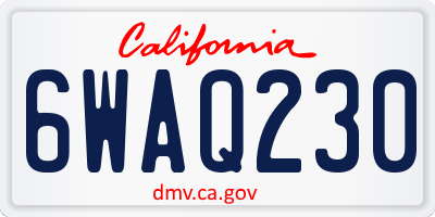 CA license plate 6WAQ230