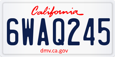 CA license plate 6WAQ245