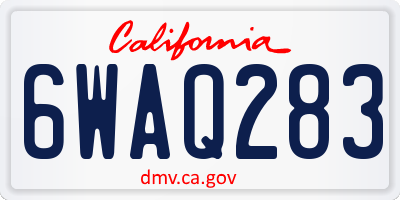 CA license plate 6WAQ283