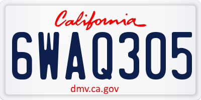 CA license plate 6WAQ305