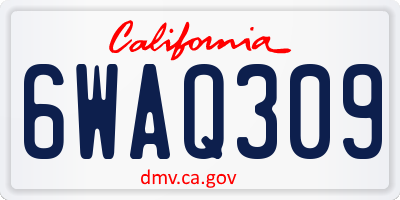 CA license plate 6WAQ309