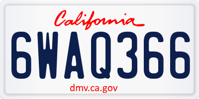 CA license plate 6WAQ366