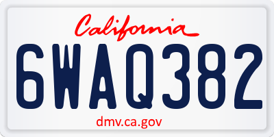 CA license plate 6WAQ382