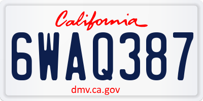 CA license plate 6WAQ387