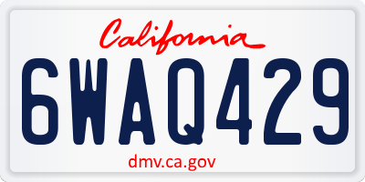CA license plate 6WAQ429