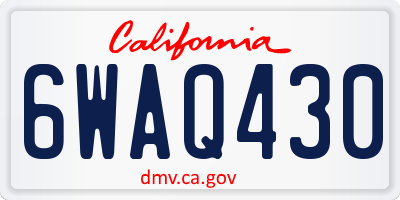 CA license plate 6WAQ430