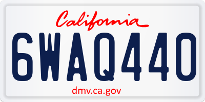 CA license plate 6WAQ440
