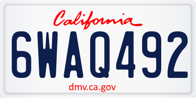 CA license plate 6WAQ492
