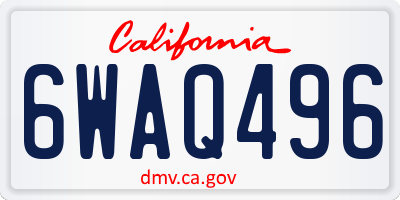 CA license plate 6WAQ496