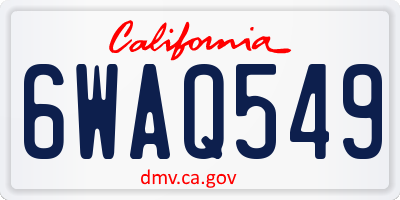 CA license plate 6WAQ549