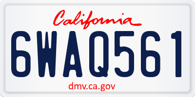CA license plate 6WAQ561