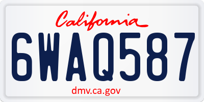 CA license plate 6WAQ587